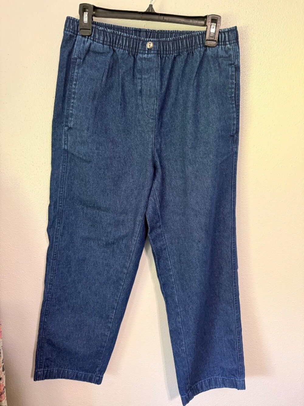 Classic Elements Jeans Elastic Waist Blue Cotton Womans 8P